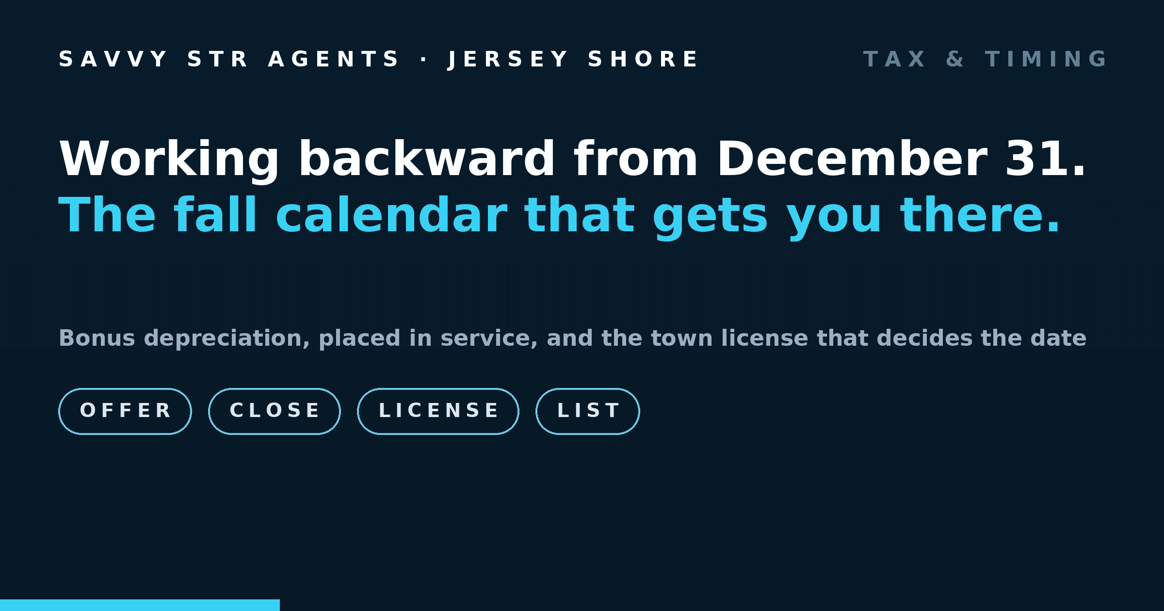 Working Backward From December 31: A Fall Timeline for a Jersey Shore Rental