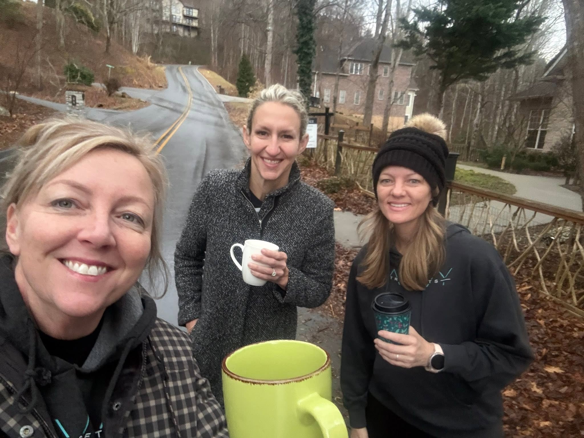 Morning coffee walk at a mastermind retreat
